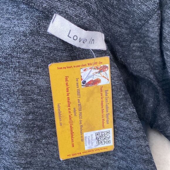 Women’s In Love Sleeveless Cardigan. Dark Grey Slightly Heathered. Size 1X. - Picture 5 of 6